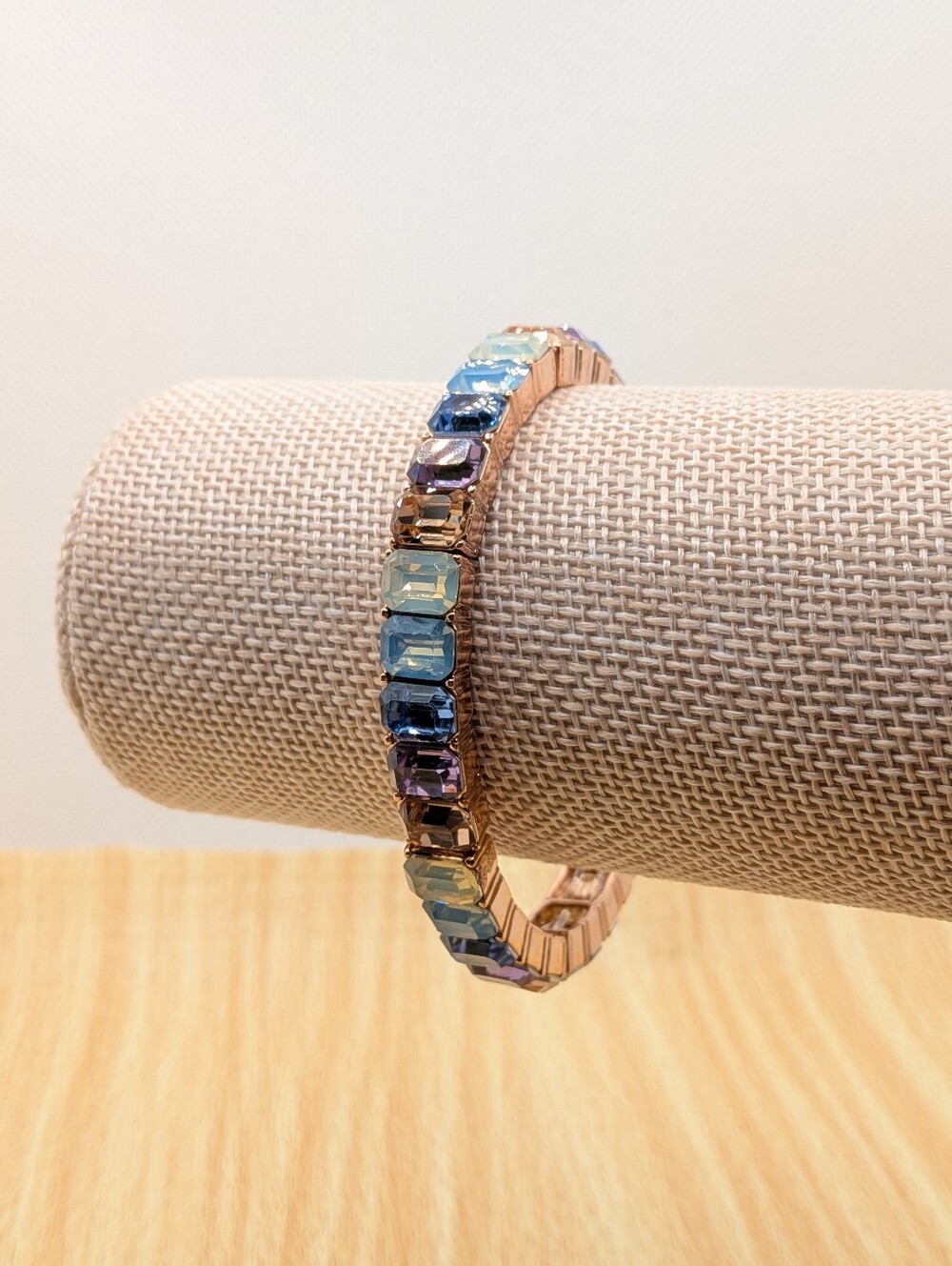 Rose Gold Multicolor Crystal Stretch Bracelet